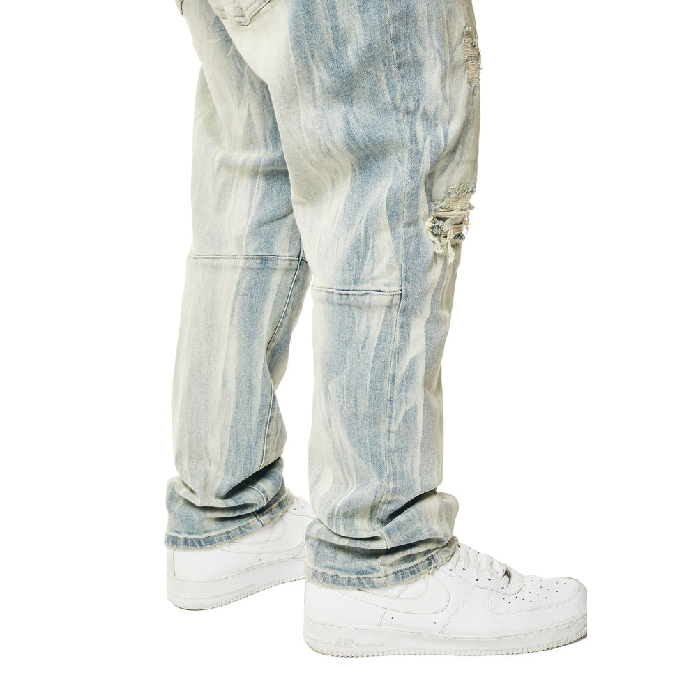 Smoke Rise Big and Tall Big and Tall - Rooting Effect Denim Jeans - Seville Blue