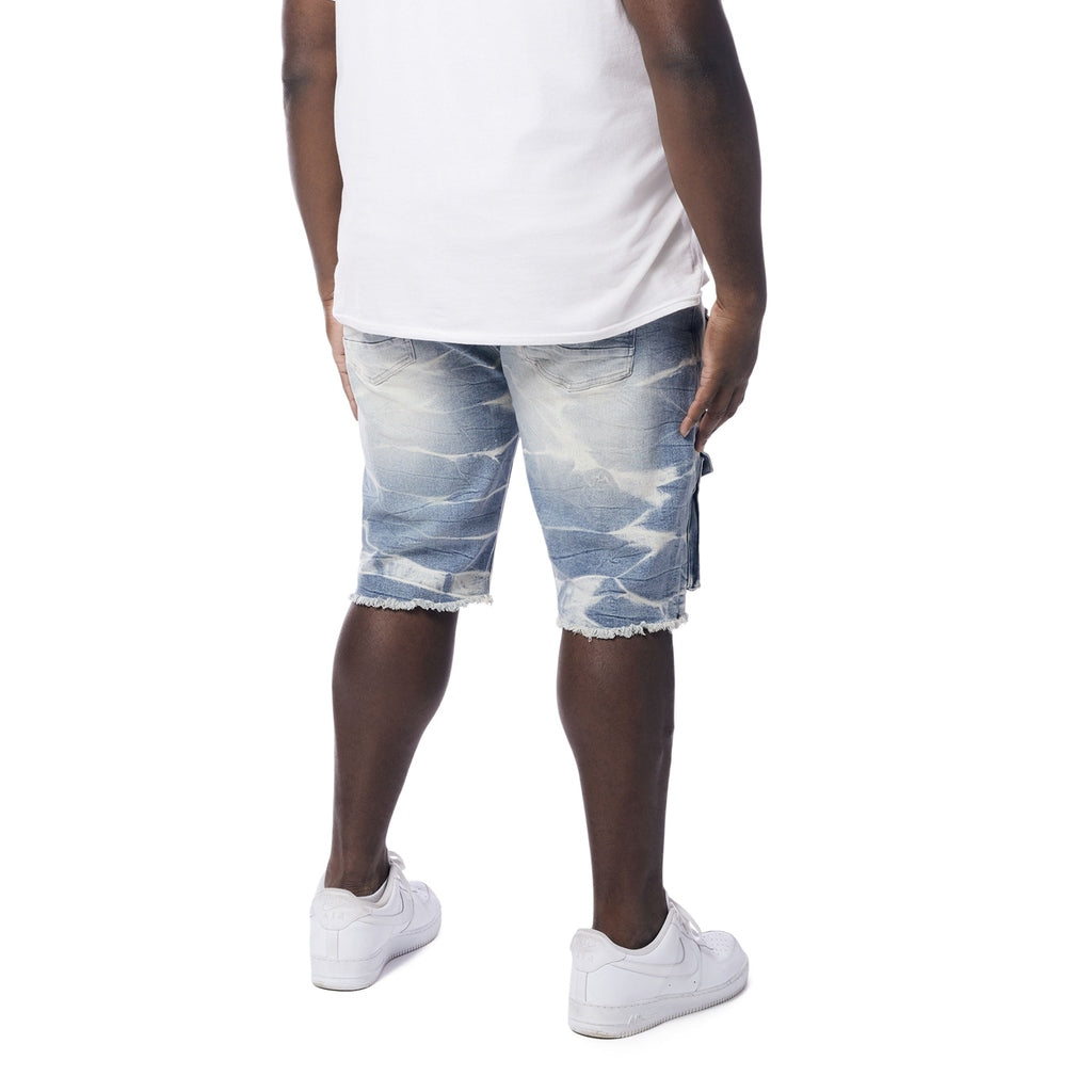 Smoke Rise Big and Tall Big and Tall - Rip & Repair Cargo Jena Shorts - Bergen Blue